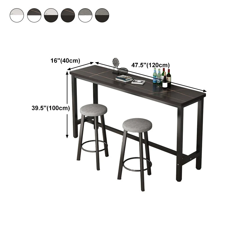 Tavolo da bar rettangolare pietra Tavolo da bar moderno con base cavalletto Clearhalo