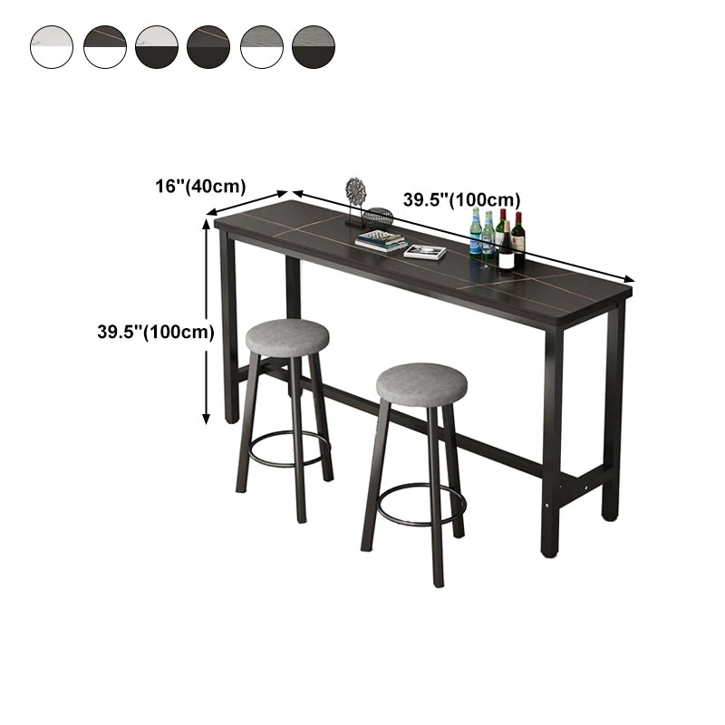 Tavolo da bar rettangolare pietra Tavolo da bar moderno con base cavalletto Clearhalo