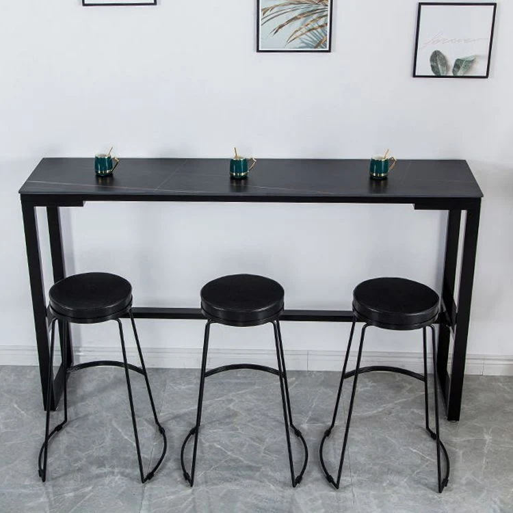 Tavolo da bar rettangolare da pranzo pietra sinterizzata stile moderno per la casa Clearhalo