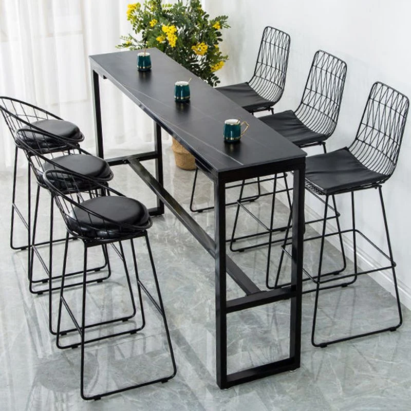 Tavolo da bar rettangolare da pranzo pietra sinterizzata stile moderno per la casa Clearhalo