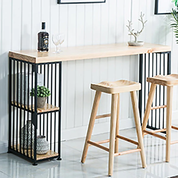 Tavolo da bar rettangolare stile glam Tavolo da pranzo fisso da bar con contenitore Clearhalo