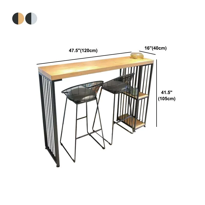 Tavolo da bar rettangolare stile glam Tavolo da pranzo fisso da bar con contenitore Clearhalo