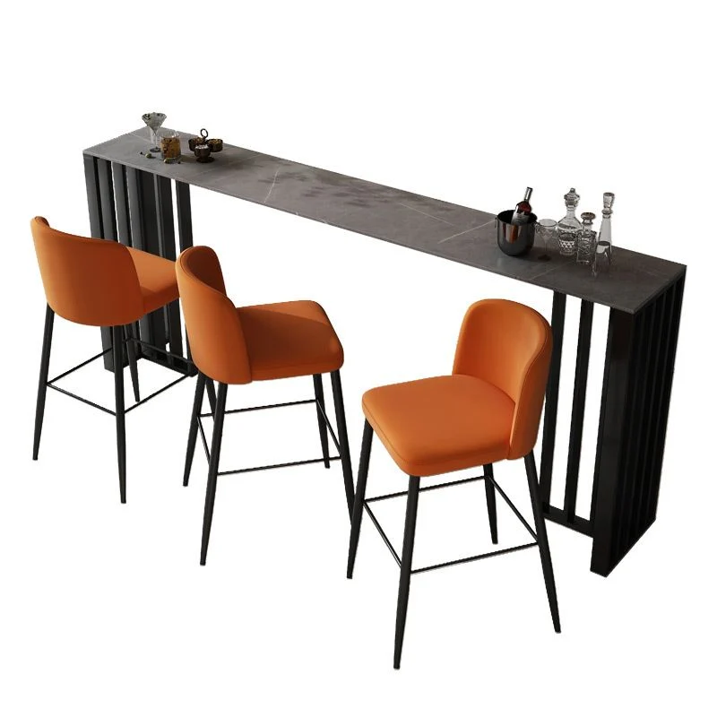 Tavolo da bar rettangolare stile industriale Tavolo da bistrò con base metallo altezza 42 pollici Clearhalo