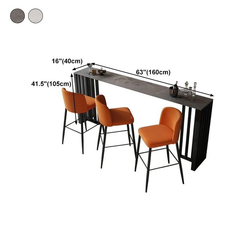 Tavolo da bar rettangolare stile industriale Tavolo da bistrò con base metallo altezza 42 pollici Clearhalo
