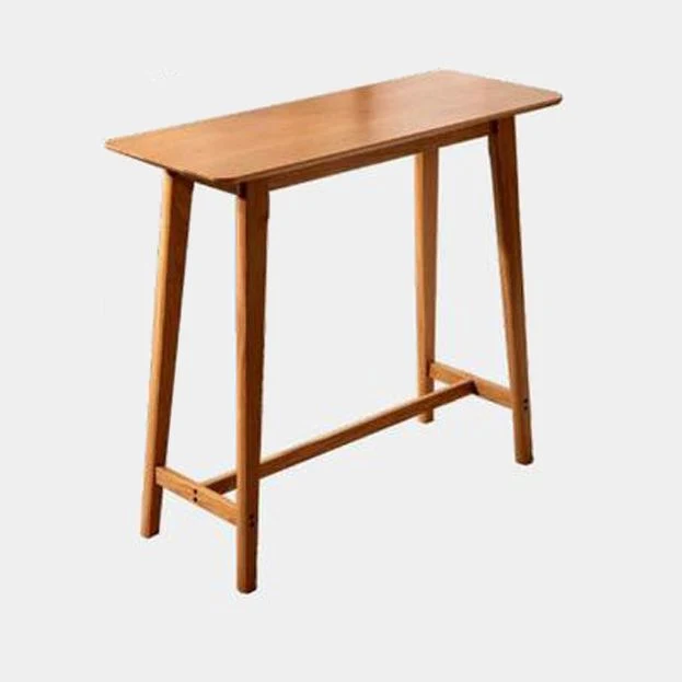 Tavolo da bar rettangolare stile moderno, scrivania da bar da bistrot legno massello con poggiapiedi Clearhalo