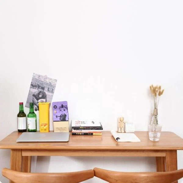 Tavolo da bar rettangolare stile moderno, scrivania da bar da bistrot legno massello con poggiapiedi Clearhalo