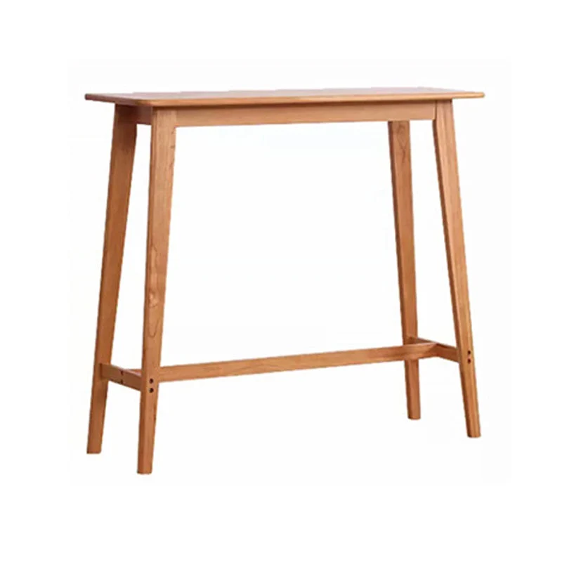 Tavolo da bar rettangolare stile moderno, scrivania da bar da bistrot legno massello con poggiapiedi Clearhalo