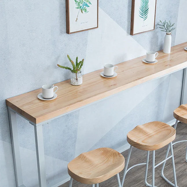 Tavolo da bar rettangolare Tavolo da bar moderno legno con base cavalletto Clearhalo