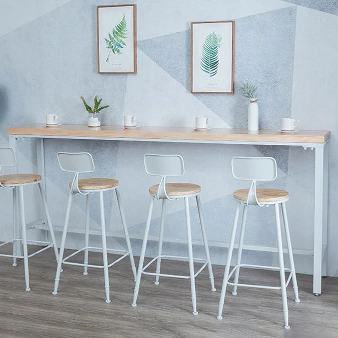 Tavolo da bar rettangolare Tavolo da bar moderno legno con base cavalletto Clearhalo
