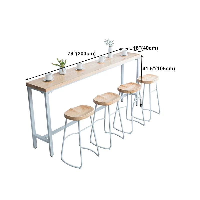 Tavolo da bar rettangolare Tavolo da bar moderno legno con base cavalletto Clearhalo