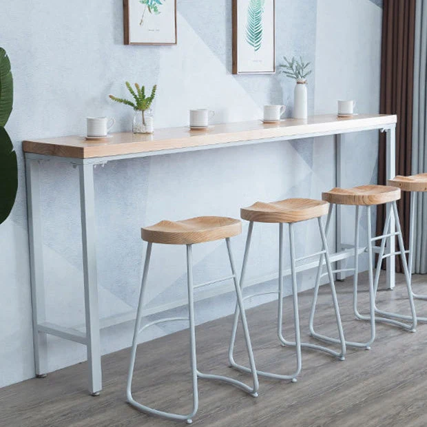 Tavolo da bar rettangolare Tavolo da bar moderno legno con base cavalletto Clearhalo