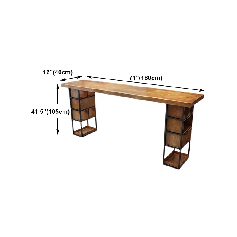 Tavolo da bar rettangolare Tavolo da bar moderno legno con base slitta Clearhalo