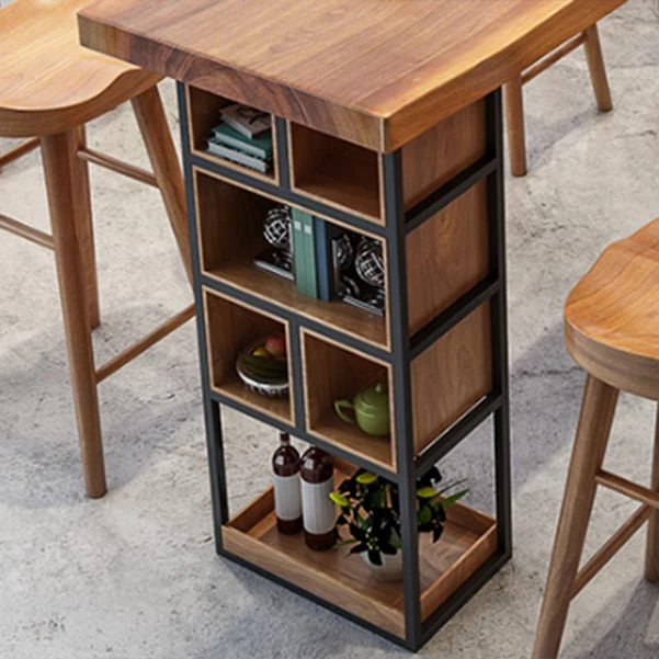 Tavolo da bar rettangolare Tavolo da bar moderno legno con base slitta Clearhalo