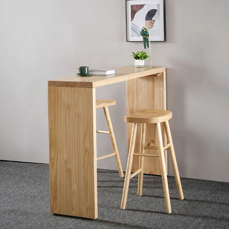 Tavolo da bar rettangolare Tavolo da bar moderno legno con base slitta Clearhalo