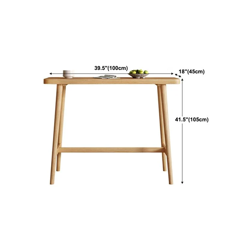 Tavolo da bar rettangolare Tavolo da bar moderno legno massello con base cavalletto Clearhalo