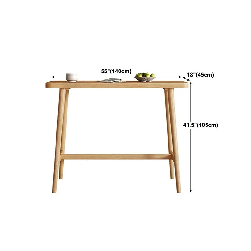 Tavolo da bar rettangolare Tavolo da bar moderno legno massello con base cavalletto Clearhalo
