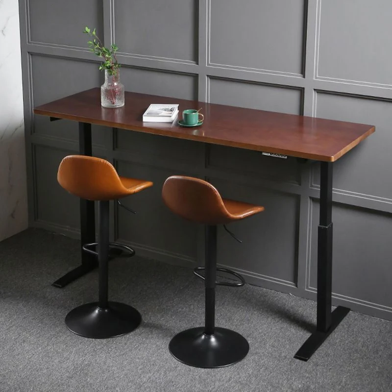 Tavolo da bar sollevabile con piano legno stile industriale per caffetteria Clearhalo