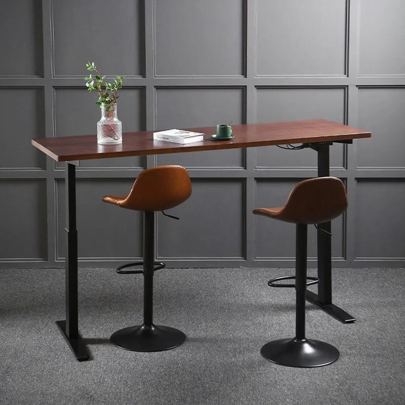 Tavolo da bar sollevabile con piano legno stile industriale per caffetteria Clearhalo