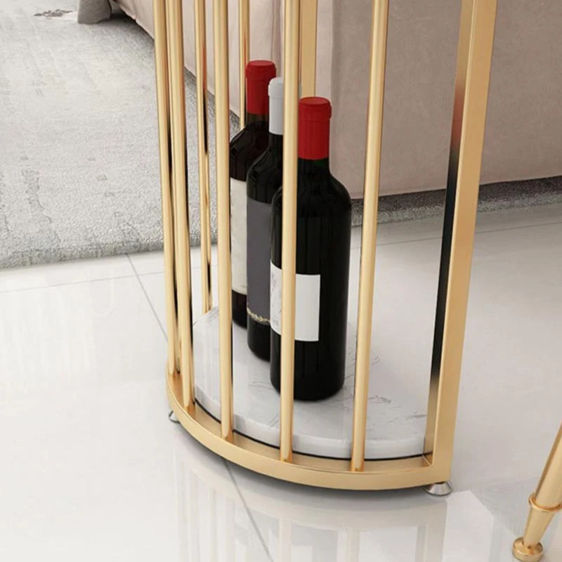 Tavolo da bar stile glam marmo artificiale con altezza da 42 pollici, tavolo da bistrò con ripiano portaoggetti Clearhalo