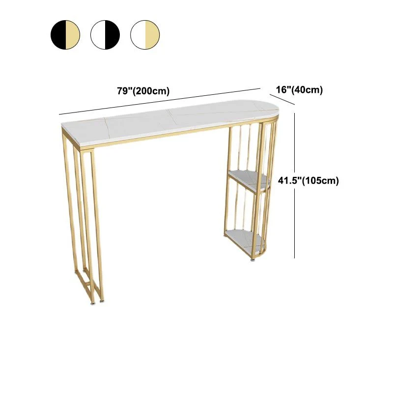 Tavolo da bar stile glam, tavolo da bistrot con piano pietra, con ripiano Clearhalo