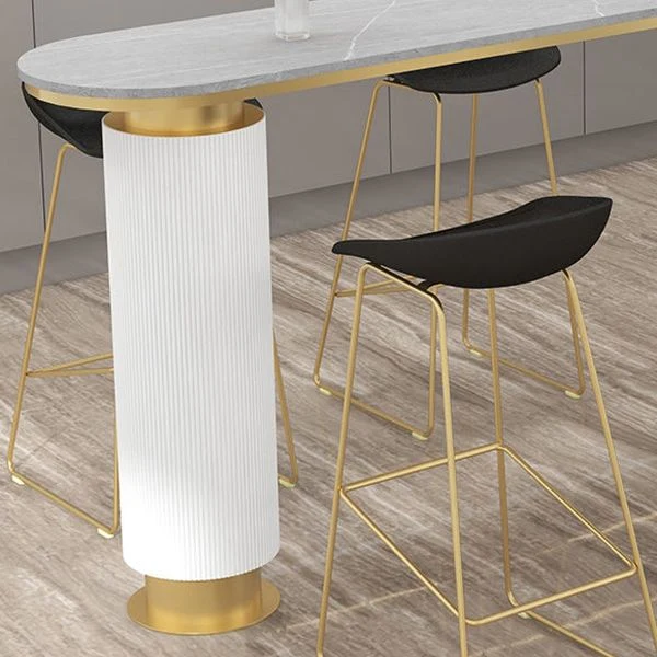 Tavolo da bar stile glam Tavolo da pranzo da bar con doppio piedistallo pietra per interni Clearhalo