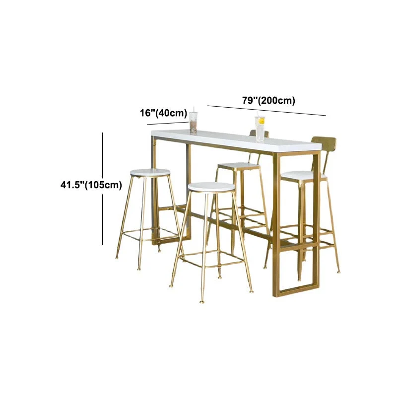 Tavolo da bar stile glam Tavolo da pub con piedistallo dorato per soggiorno Clearhalo