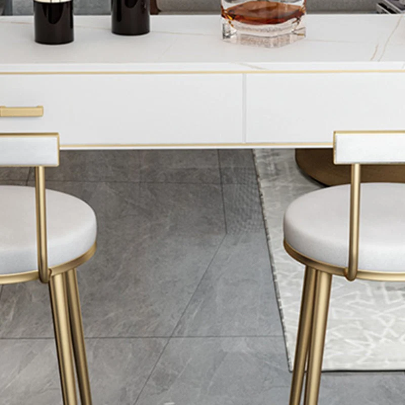 Tavolo da bar stile glam Tavolo da pub con piano pietra da 42 pollici di altezza con due cassetti Clearhalo
