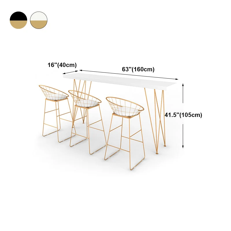 Tavolo da bar stile glamour dorato con piano ferro e tavolo da bar per negozio di tè al latte finto marmo, solo tavolo Cle...