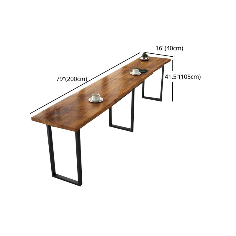 Tavolo da bar stile industriale con piano legno rettangolare da ristorante Clearhalo