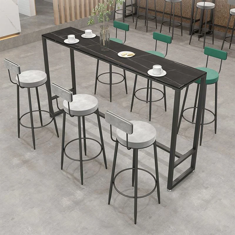 Tavolo da bar stile industriale Tavolo da bistrot con piedistallo ferro nero da 42 pollici di altezza Clearhalo