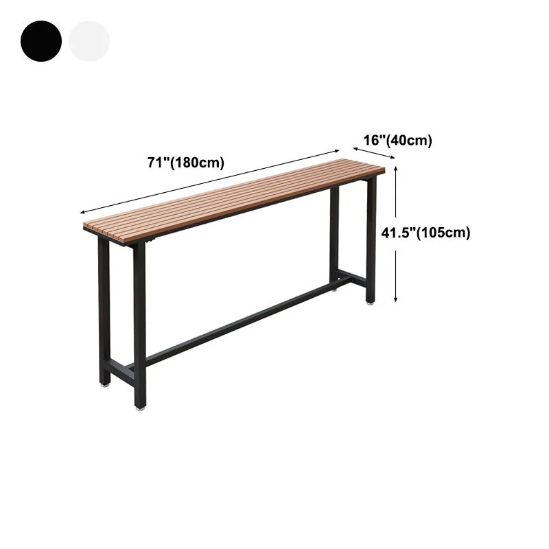 Tavolo da Bar Stile Moderno Marrone Legno Massello e Tavolo da Bar Metallo per Esterno Clearhalo
