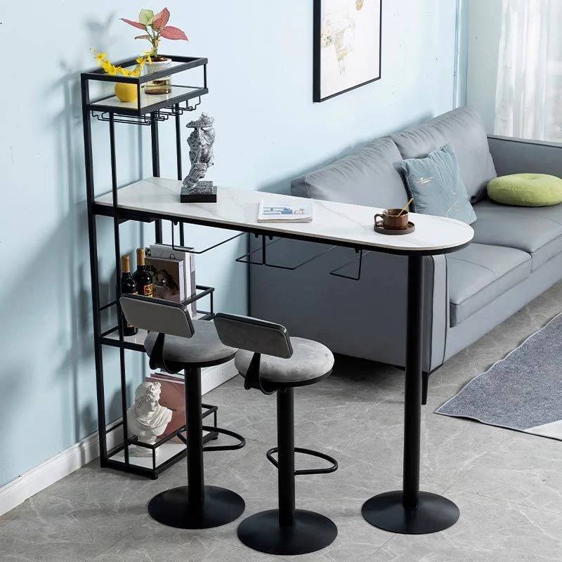 Tavolo da bar stile moderno per interni Tavolo da bistrot con piano pietra da 42 pollici di altezza Clearhalo