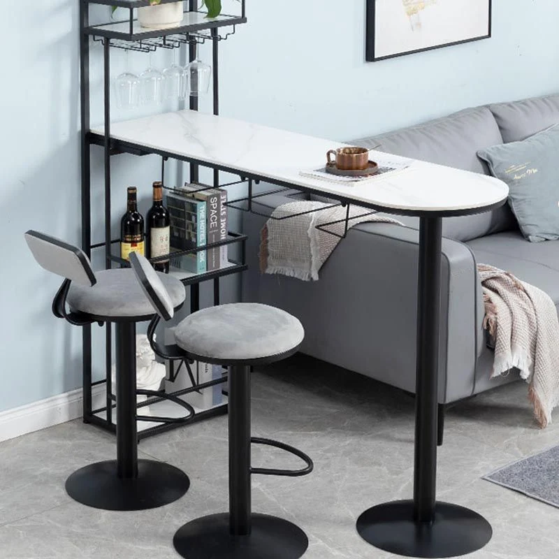 Tavolo da bar stile moderno per interni Tavolo da bistrot con piano pietra da 42 pollici di altezza Clearhalo