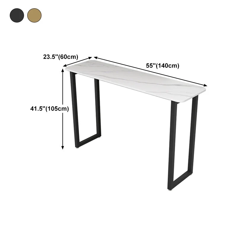 Tavolo da bar stile moderno Piano pietra da 42 pollici di altezza e tavolo da bistrot con piedistallo metallo Clearhalo