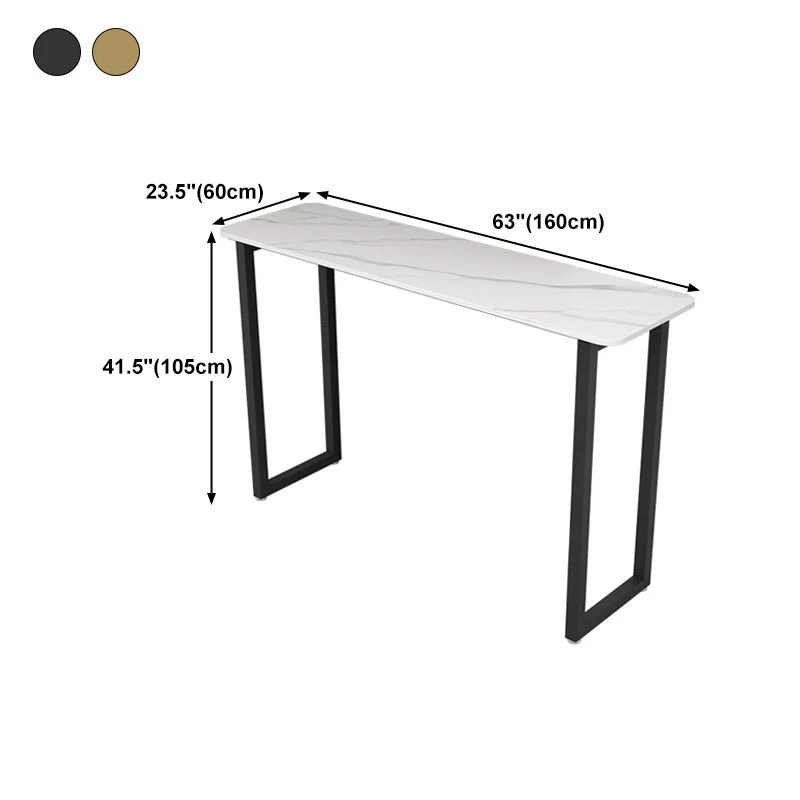 Tavolo da bar stile moderno Piano pietra da 42 pollici di altezza e tavolo da bistrot con piedistallo metallo Clearhalo