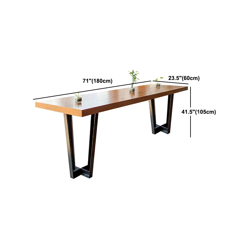 Tavolo da bar stile moderno Tavolo da pranzo da bar con base slitta legno massello Clearhalo