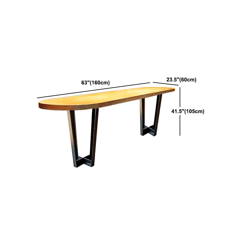 Tavolo da bar stile moderno Tavolo da pranzo da bar con base slitta legno massello Clearhalo