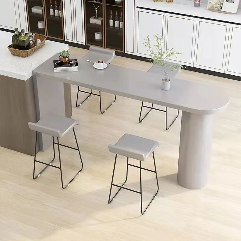 Tavolo da bar stile moderno Tavolo da pranzo da bar legno massello per soggiorno Clearhalo