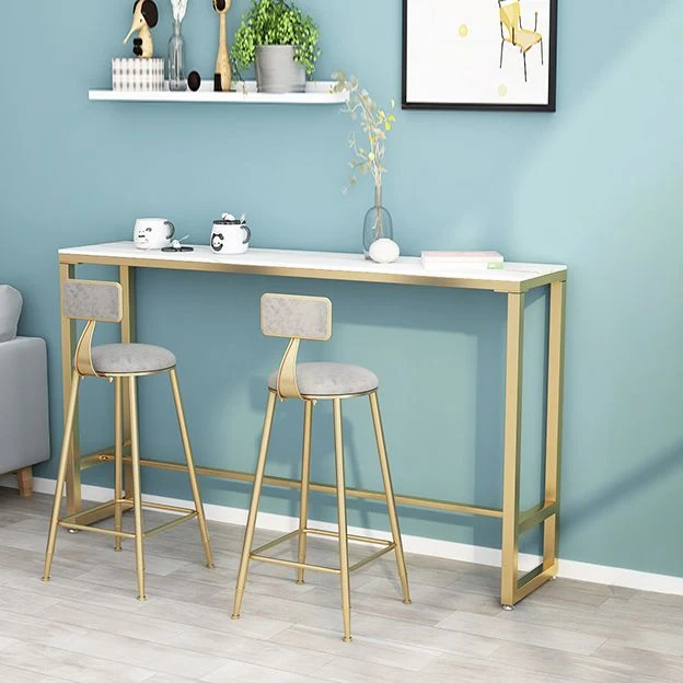 Tavolo da bar stile nordico Glam Tavolo rettangolare metallo per cucina Clearhalo