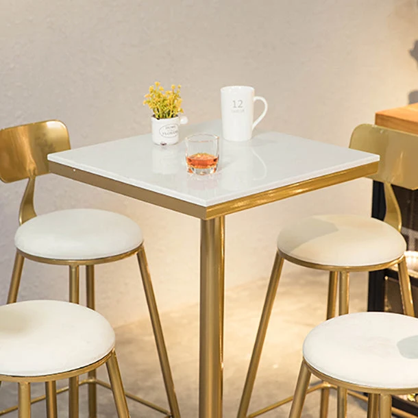 Tavolo da bar stile nordico Tavolo da pub marmo artificiale per ristorante Clearhalo