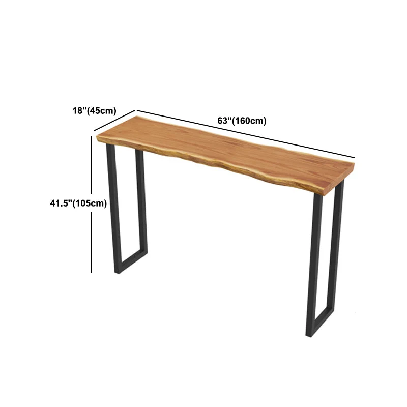 Tavolo da bar/dinette industriale legno massello Tavolo da cocktail bar con slitta naturale per interni Clearhalo