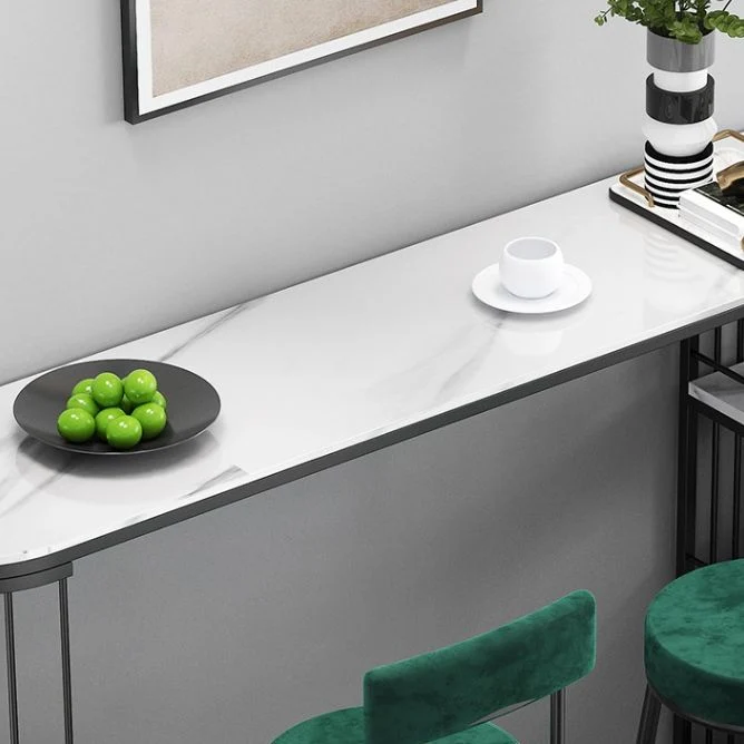 Tavolo da bistrò con piano pietra bianca lucida con tavolo da bar specializzato stile glamour Clearhalo