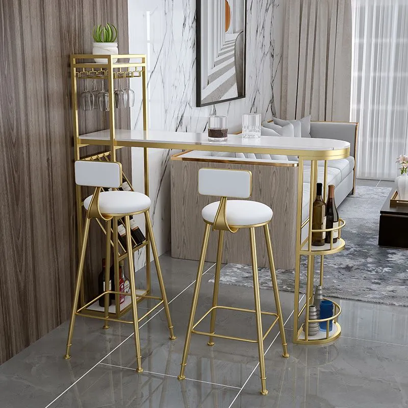 Tavolo da bistrò marmo bianco glamour con tavolo speciale con doppio piedistallo - 42" H Clearhalo