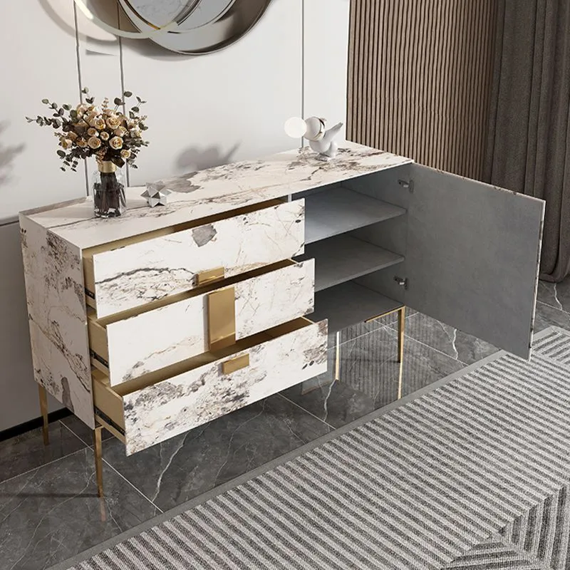 Tavolo Buffet Glam Tavolo Credenza Pietra con Cassetti per Cucina Clearhalo