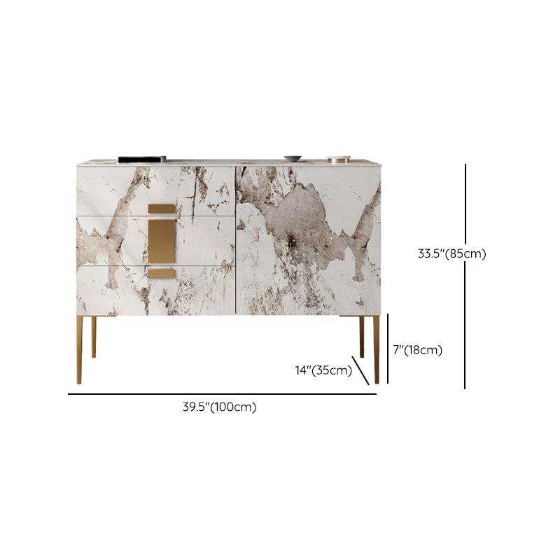 Tavolo Buffet Glam Tavolo Credenza Pietra con Cassetti per Cucina Clearhalo