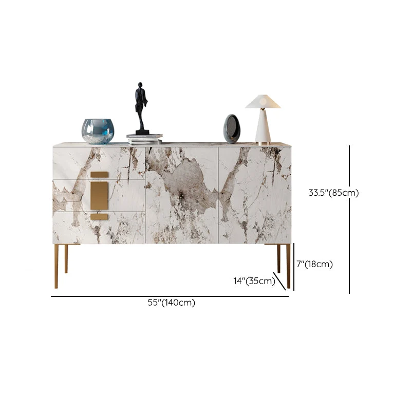 Tavolo Buffet Glam Tavolo Credenza Pietra con Cassetti per Cucina Clearhalo