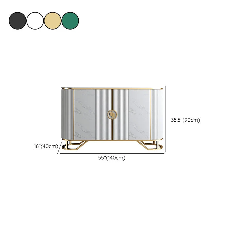 Tavolo Buffet Glam Tavolo Credenza Pietra con Ante per Sala da Pranzo Clearhalo
