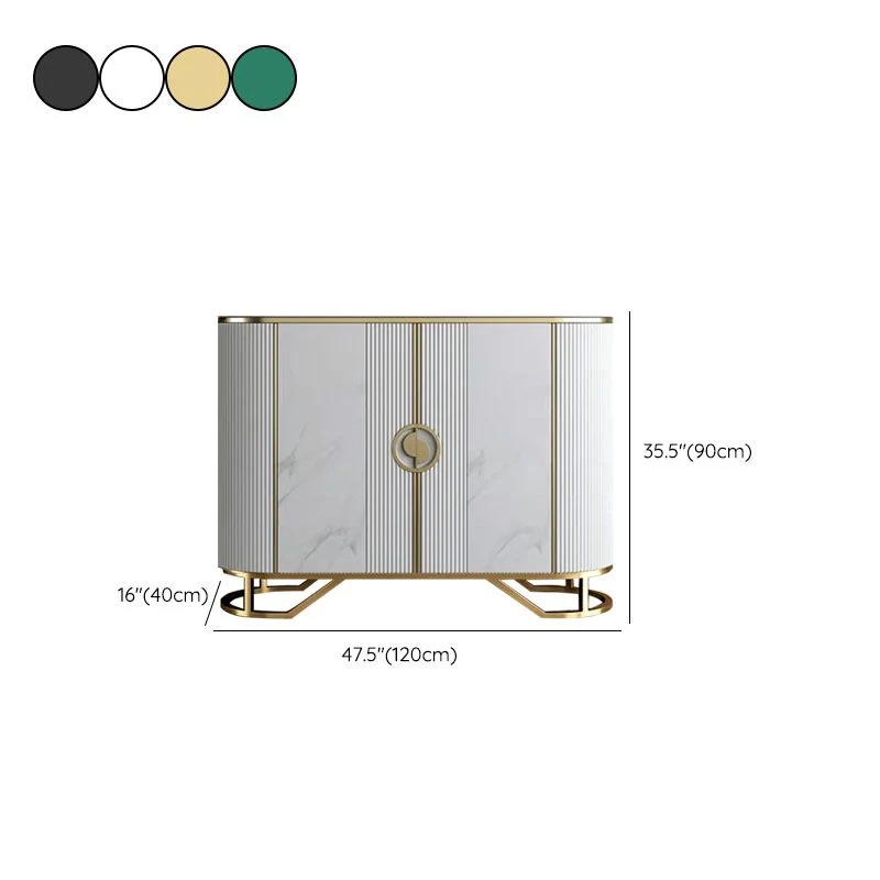Tavolo Buffet Glam Tavolo Credenza Pietra con Ante per Sala da Pranzo Clearhalo