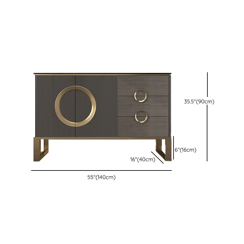 Tavolo Buffet Glam Tavolo Credenza Pietra con Cassetti per Sala da Pranzo Clearhalo