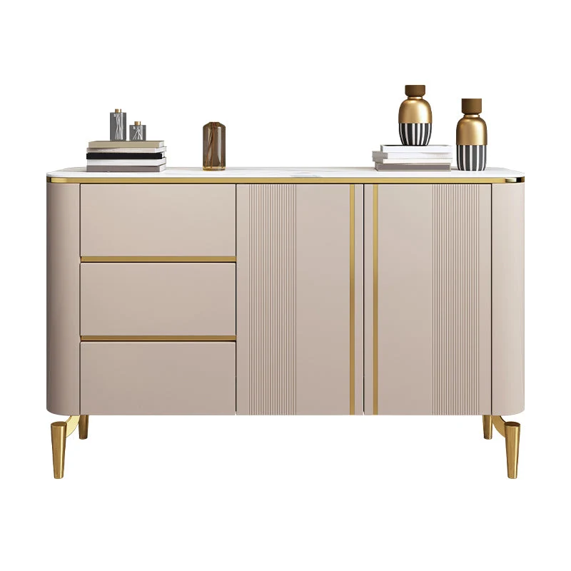 Tavolo Buffet Glam Tavolo Credenza Pietra con Cassetti per Soggiorno Clearhalo